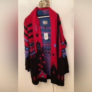 ANZ Retro Unisex Aztec Multicolor Knit Cardigan​​​​​​
